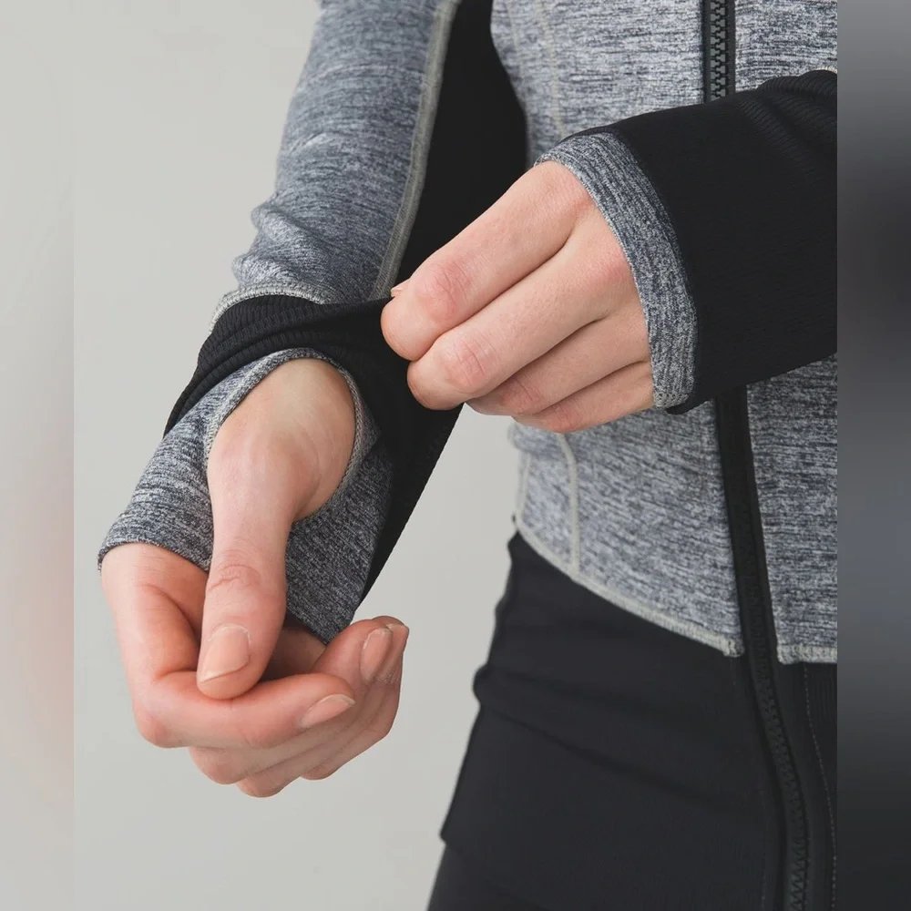 Lululemon Daily Practice Jacket Space Dye Camo Black Dark Slate / Black - Picture 3 of 9